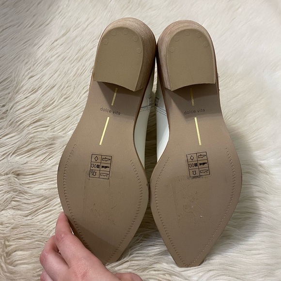 Dolce Vita White Leather Solow Studded Western Booties Cowboy Boots Western - Picture 8 of 10